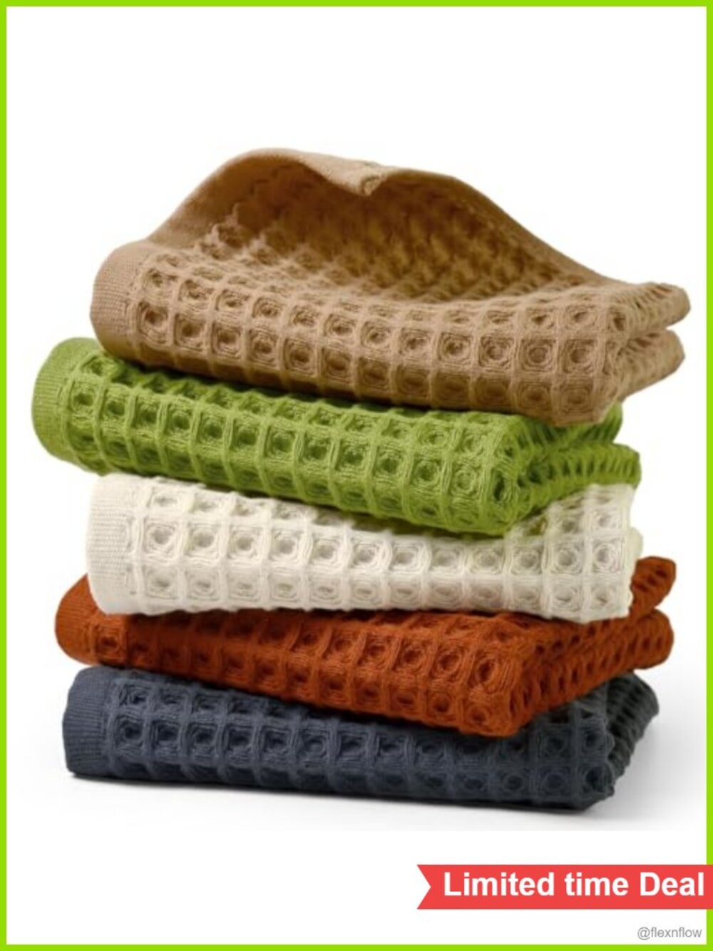 Waffle Weave Cotton Hand Towel Set Quick Dry Lint-Free Bathroom Kitchen Spa